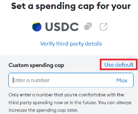 set spending cap on metamask